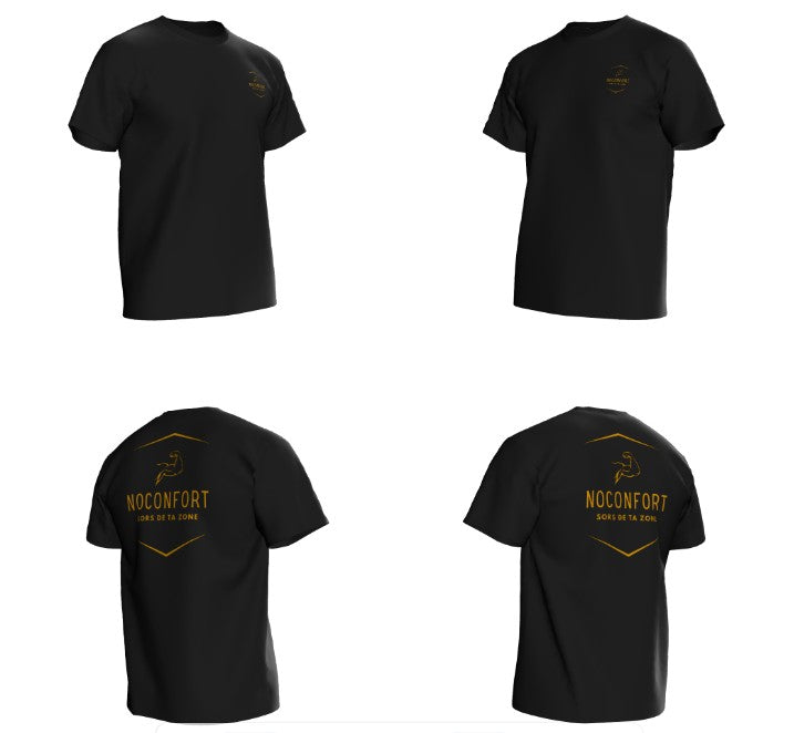 T-SHIRT SPORT NOCONFORT « Sors de ta Zone » - Noir & Or