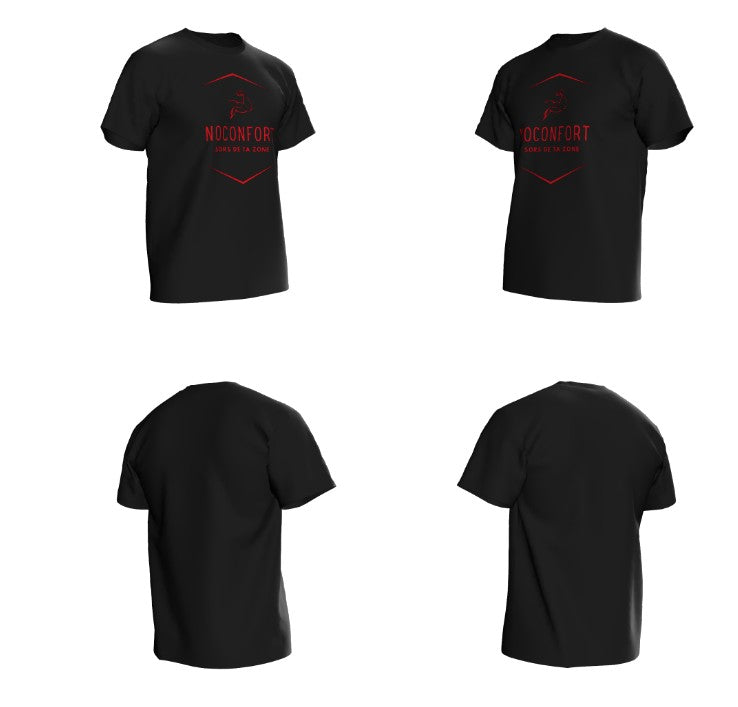 T-SHIRT SPORT NOCONFORT « Sors de ta Zone » - Noir & Rouge
