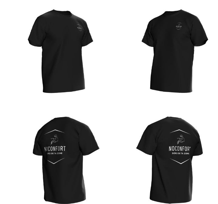 T-SHIRT SPORT NOCONFORT « Sors de ta Zone » - Noir & Blanc